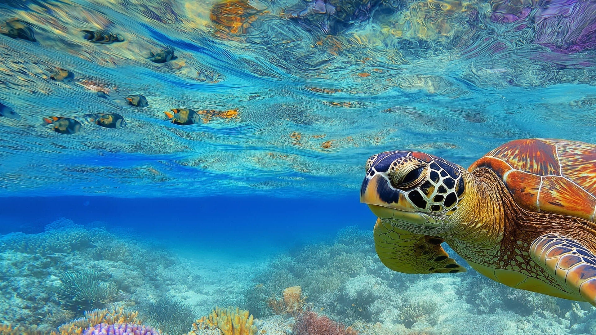 Healthy coral reef underwater representing the marine ecosystems that reef safe SolRX sunscreen helps protect