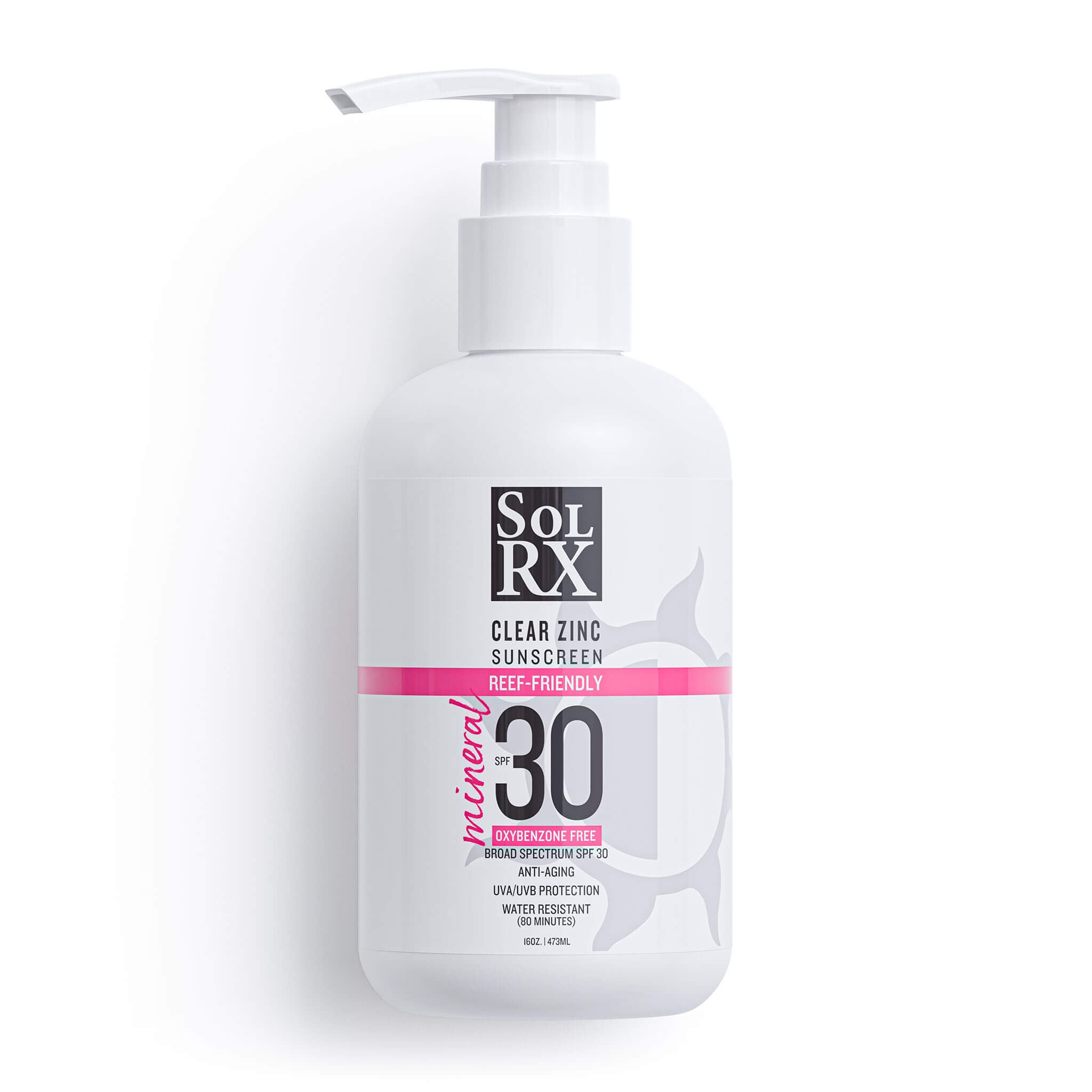 Mineral SPF 30 Zinc Sunscreen | 16oz Bulk | Reef-Safe | SolRX