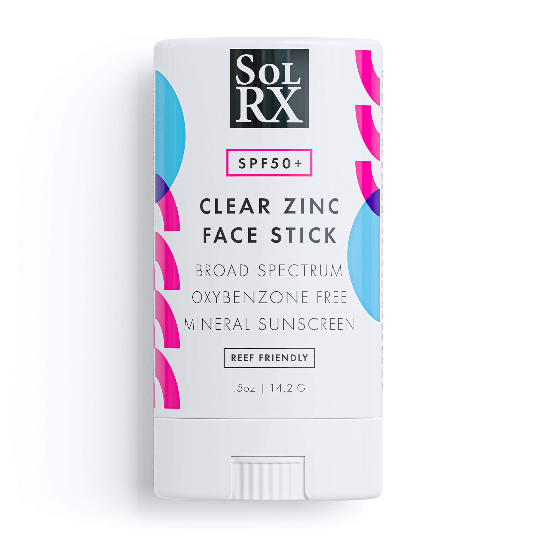 SolRX Clear Zinc SPF 50 face stick mineral sunscreen no white cast mess free travel size 0.5oz