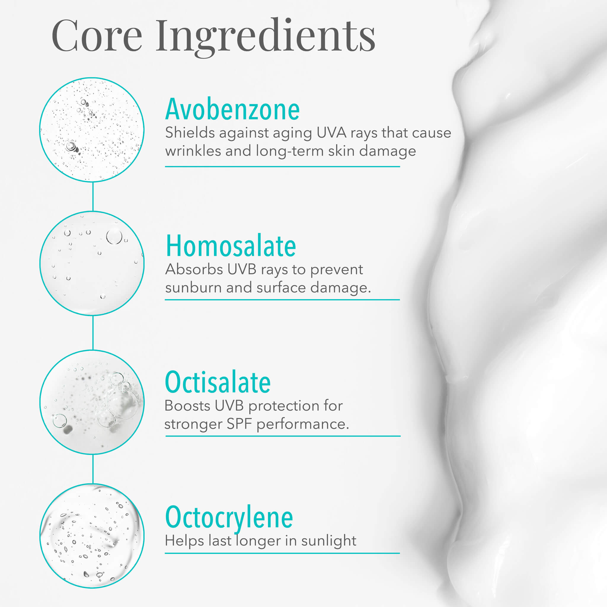 SolRX broad spectrum UVA UVB protection oxybenzone free core ingredients