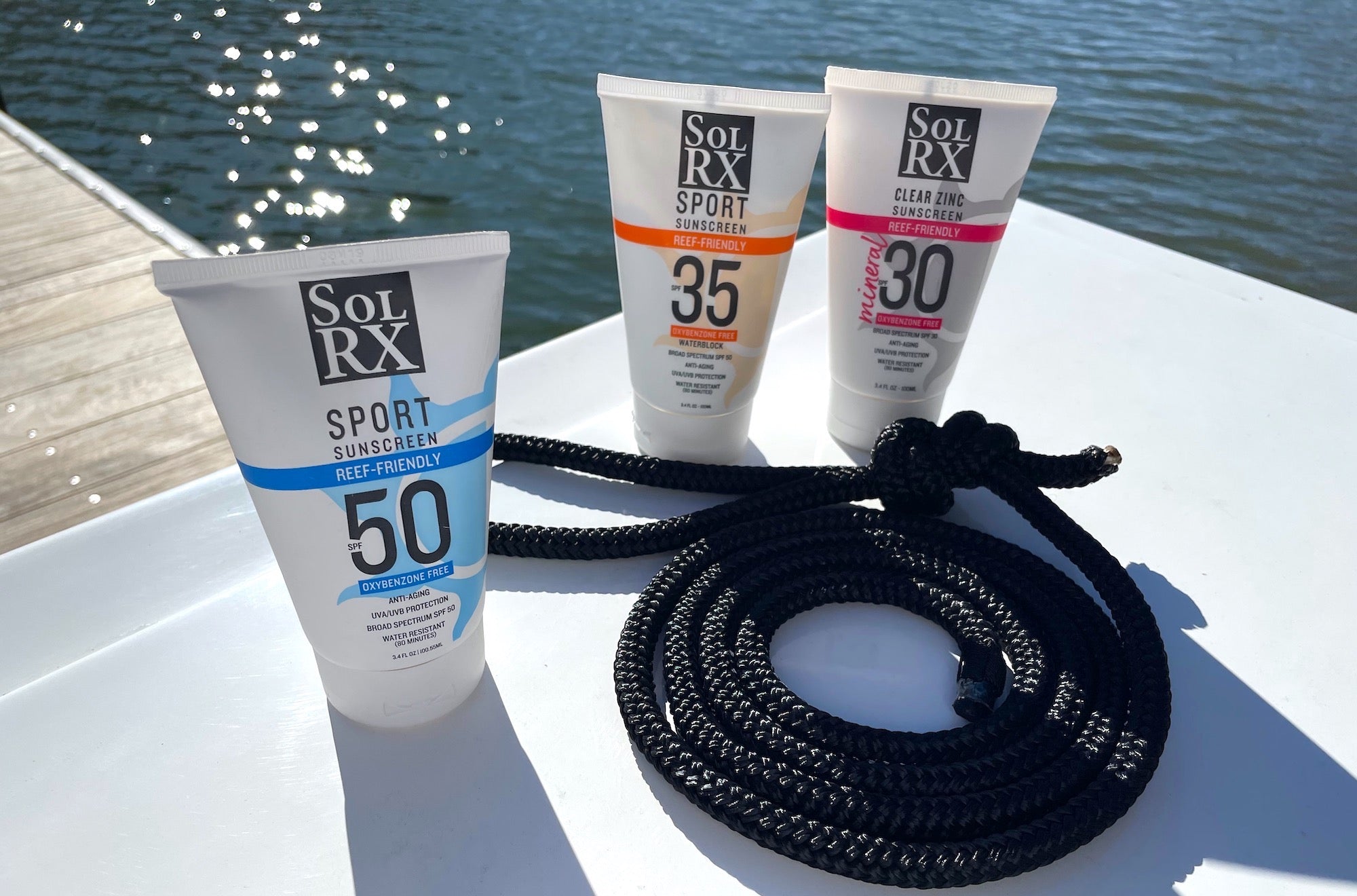 SolRX broad spectrum sunscreen protecting against UVA aging rays and UVB burning rays for complete daily skin defense