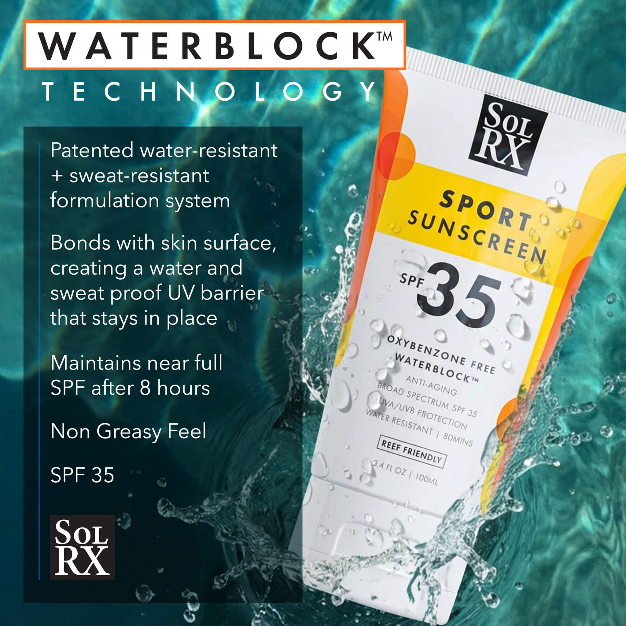 SPF 35 Waterblock Lotion | 8-Hour Water Resistance | SolRX – SolRX