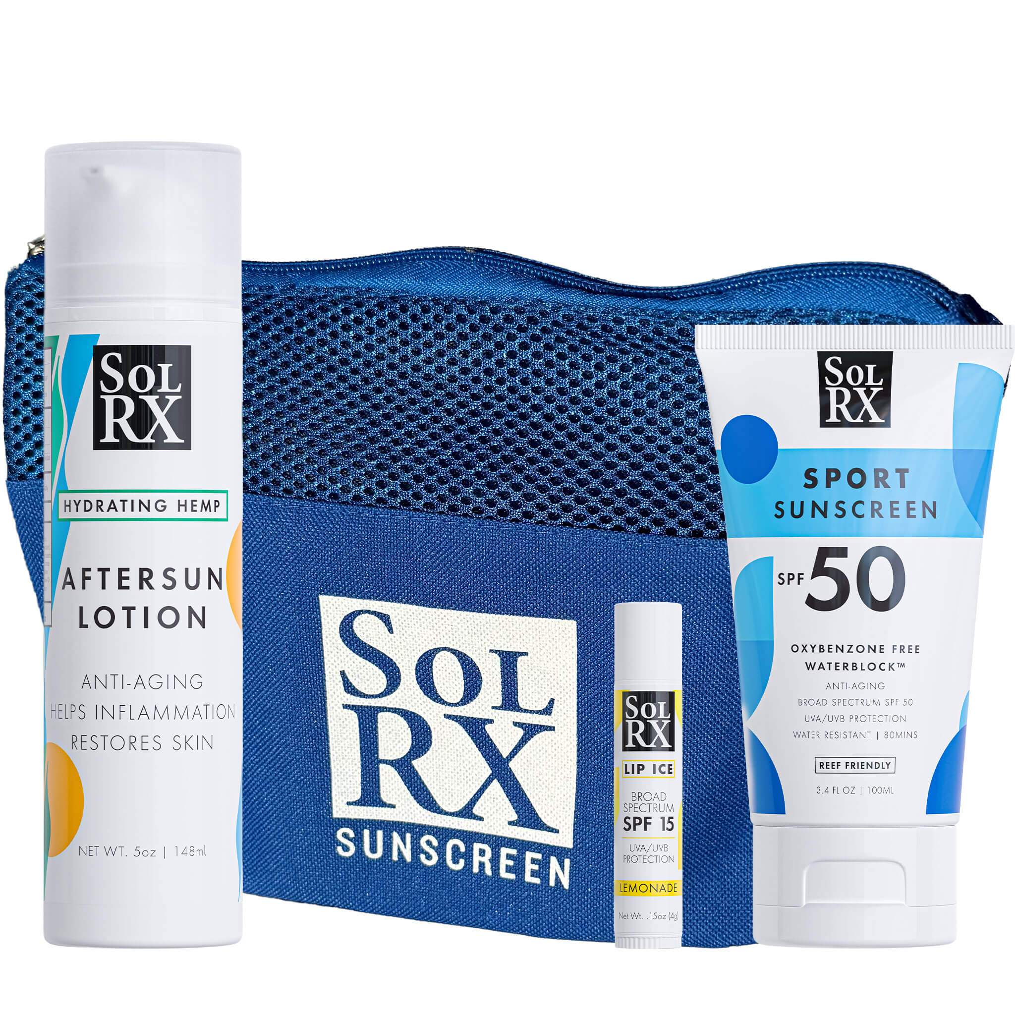 SPF 50 Waterblock Bundle | Spray, Lotion & Lip Balm | SolRX