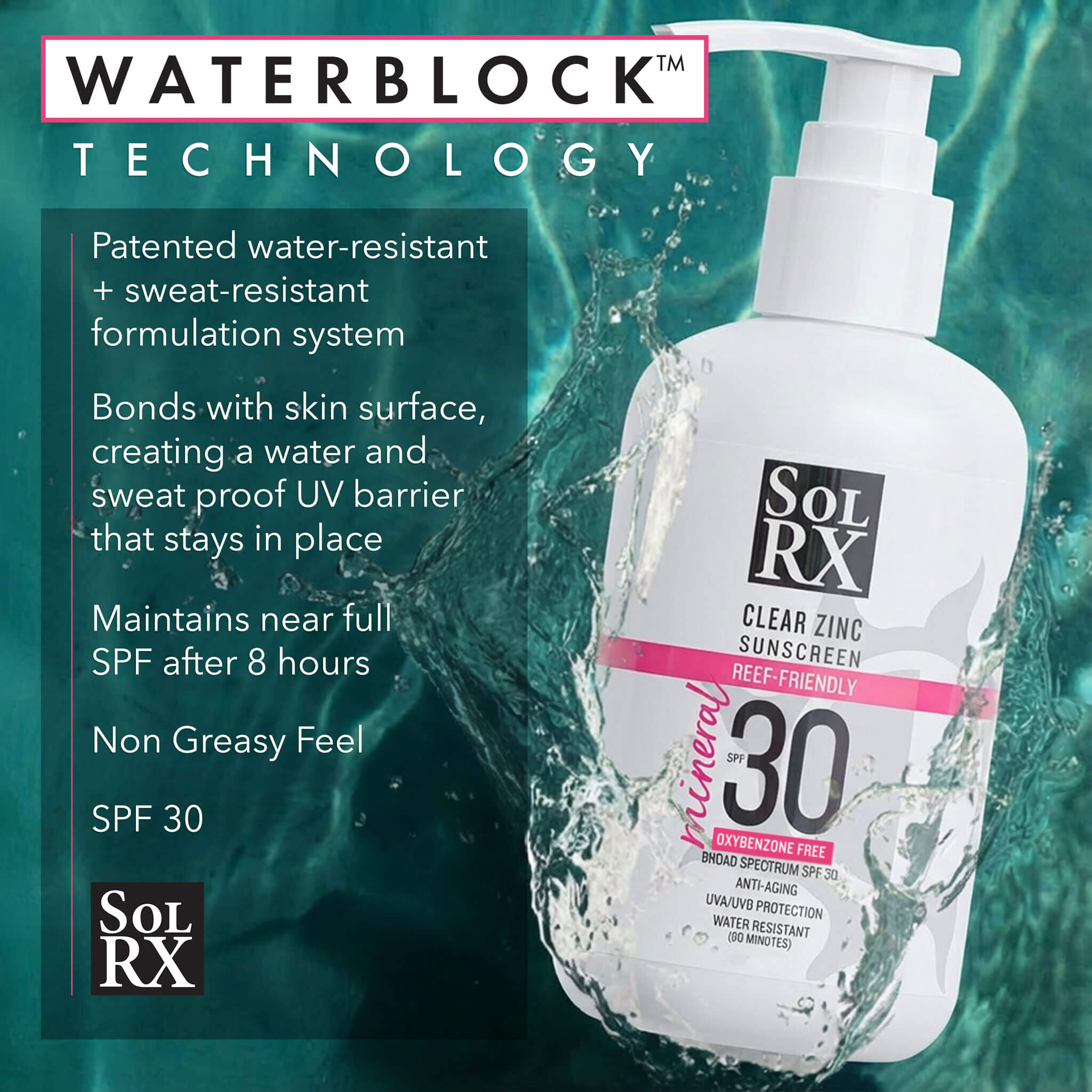 Mineral SPF 30 Zinc Sunscreen | 16oz Bulk | Reef-Safe | SolRX