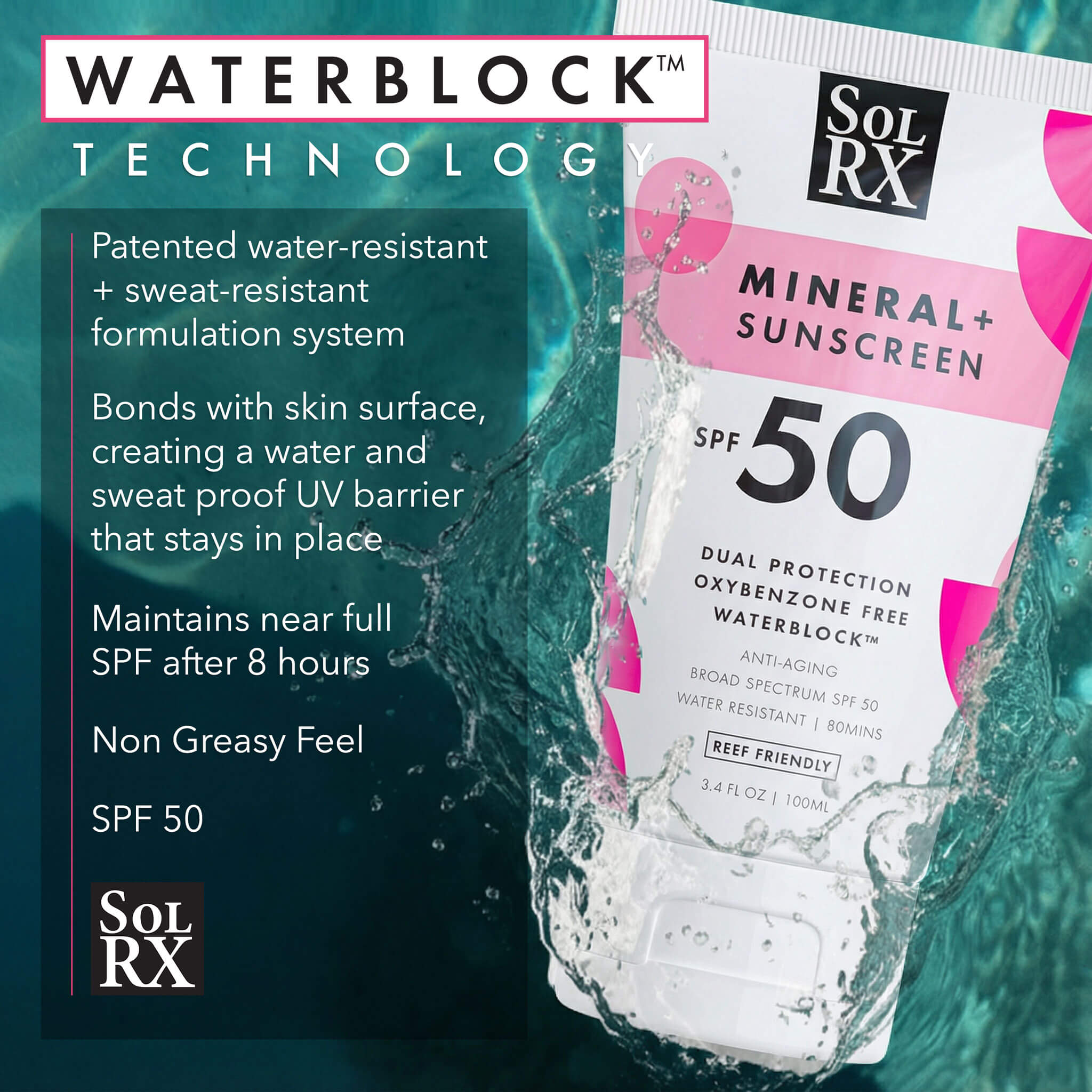 Clear Zinc Sunscreen SPF 50 | No White Cast | SolRX – SolRX Sunscreen