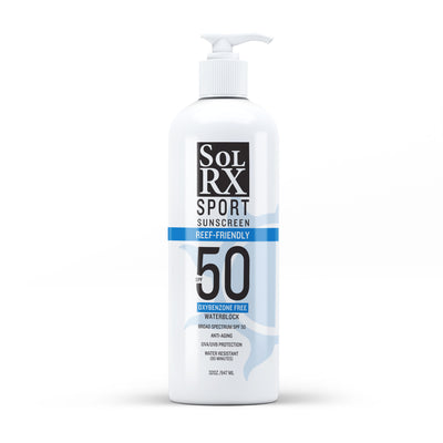 SolRX Sport Sunscreen reef friendly waterblock oxybenzone free spf 50