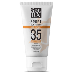 SolRX Sport Sunscreen anti-aging reef friendly waterblock oxybenzone free spf 35