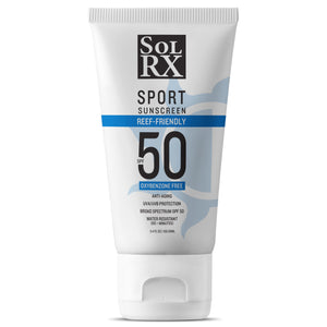 SolRX Sport Sunscreen reef friendly waterblock oxybenzone free spf 50