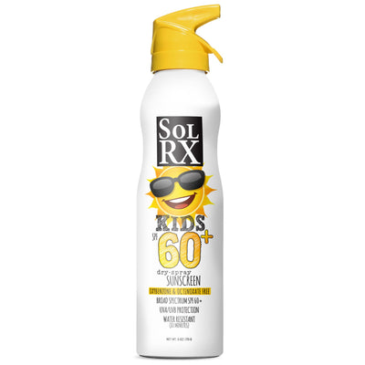 SolRX kids dry spray  sunscreen spf 60 uva/uvb protection waterproof